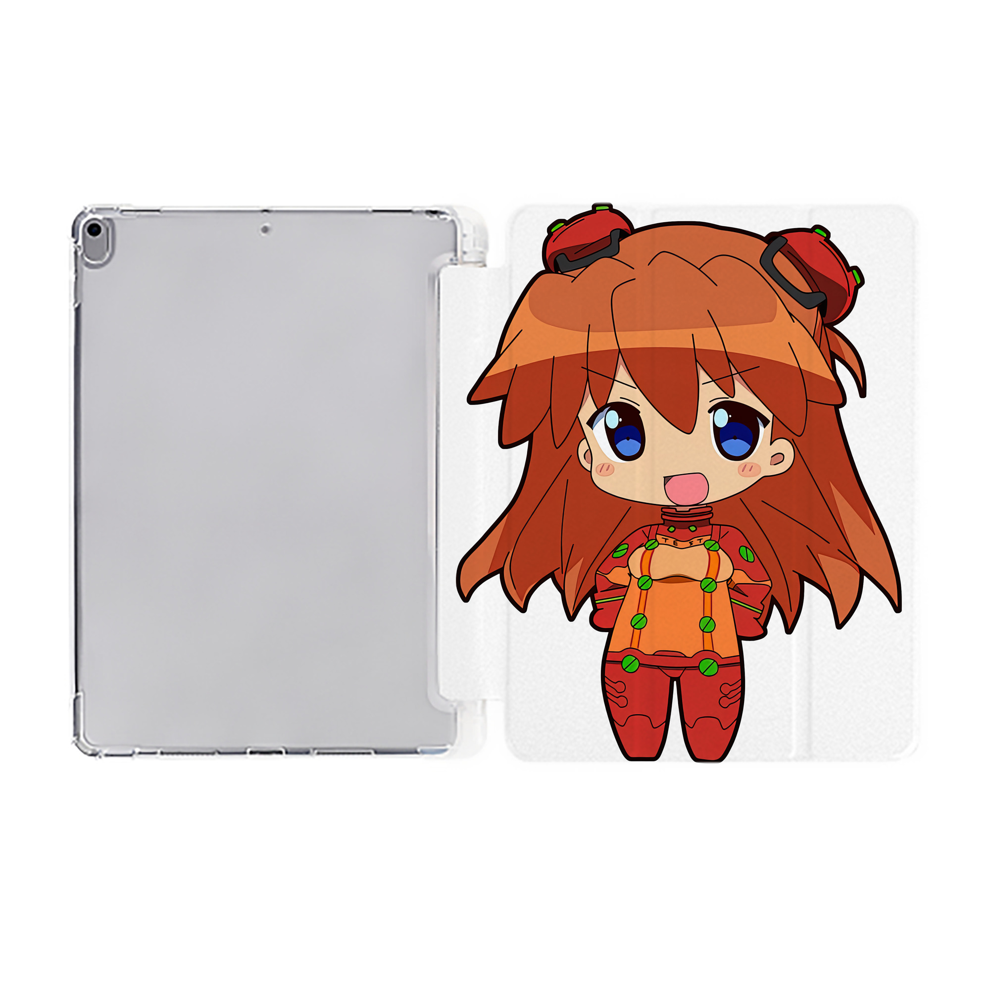 （画像用） EVA 新世紀エヴァンゲリオン IPad ケース ペン収納付き 三つ折りスタンド PUレザー×シリコン 対応機種9.5/10.5/10.9インチ
